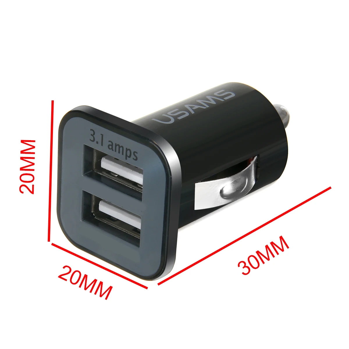 Для i-Phone i-Pad 1pc Black Dual 2 USB Автомобильное зарядное устройство Mini Travel Size Auto адаптер