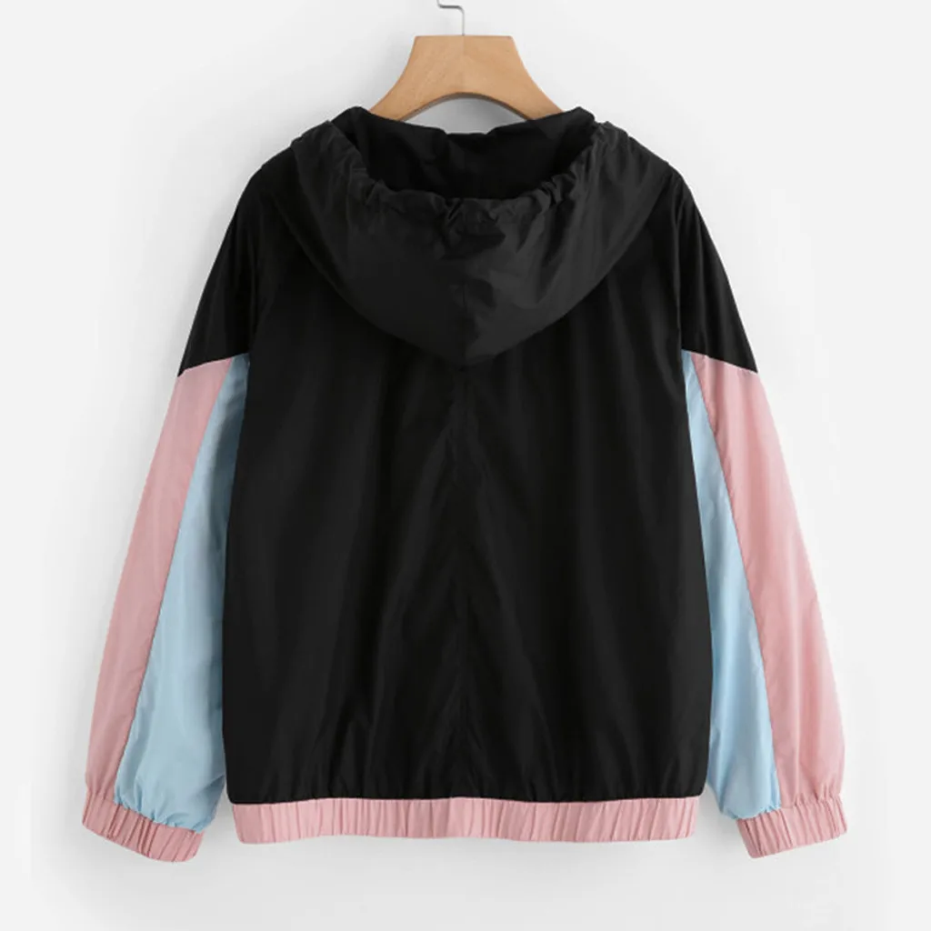 Женское спортивное пальто с капюшоном Chamsgend повседневная куртка контрастным