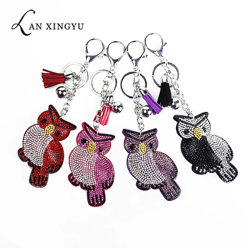 Новый инновационный брелок в форме животного виде совы подвеска со стеклянной