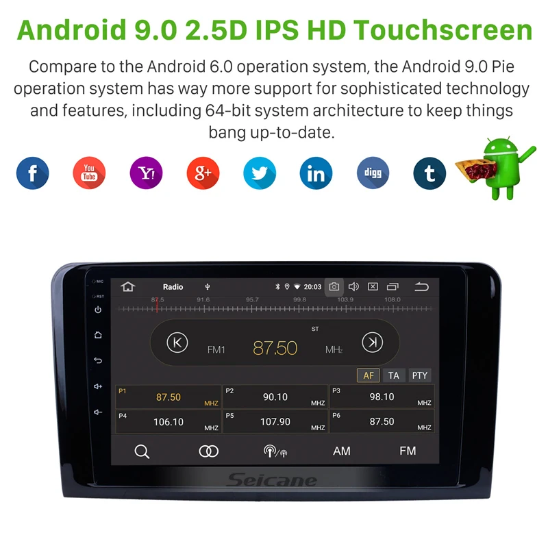 Автомобильный мультимедийный плеер Seicane Android 10 0 2005 2006 2012 Mercedes Benz GL Class X164 GL300 GL350 GL420