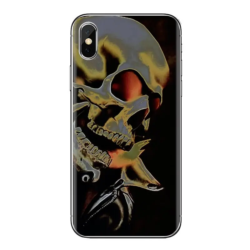 Прозрачный мягкий чехол для iPod Touch Apple iPhone 11 Pro 4 4s 5 5S SE 5C 6 6S 7 8 X XR XS Plus Max skull 3d hd обои |