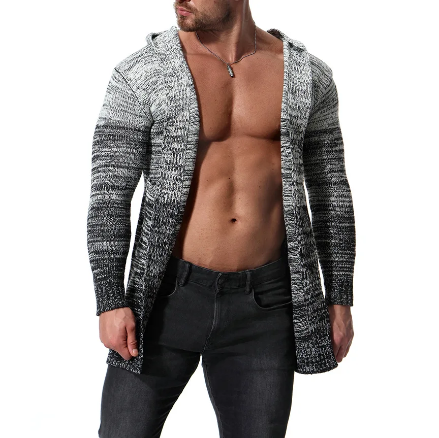 Мужской свитер с длинными рукавами сплошной цвет обычные однотонные свитера