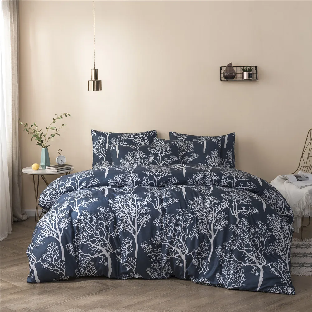 double duvet covers 3pcs Bedding Set For Room Classic Modern Duvet Cover And Pillowcase Polyester Duvet Cover Sets King Twin Full Size Quilt Covers flannelette sheets