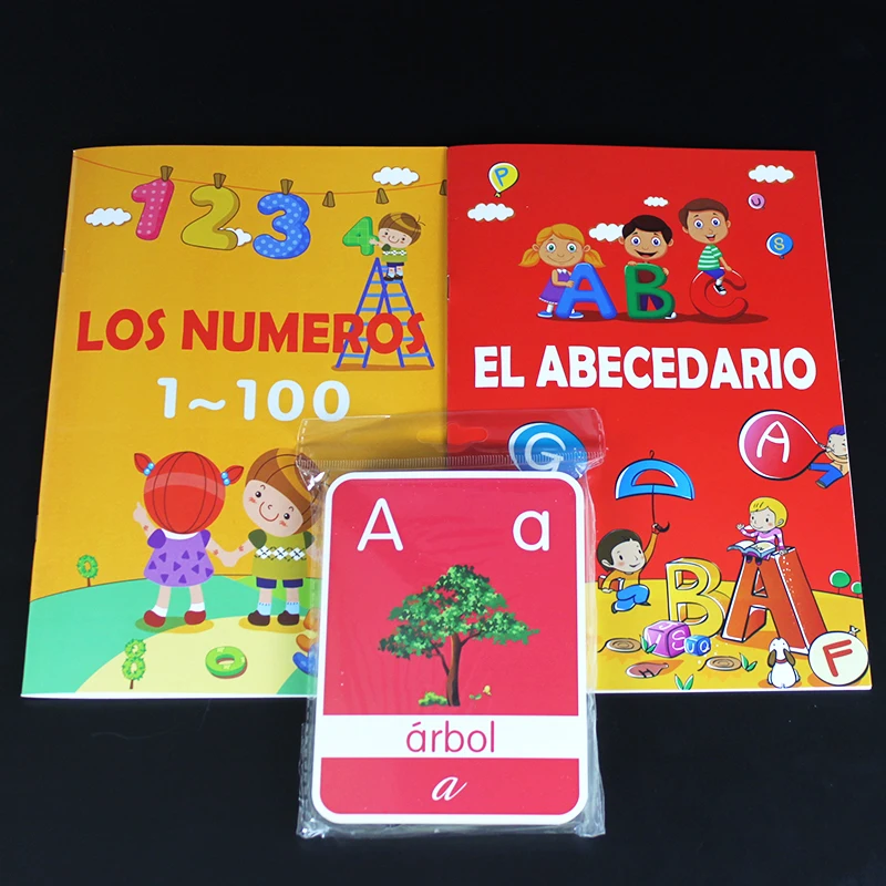 1Set Letter Spanish Flash Card Alphabet/Number and Handwritten Calligraphy Copybook Montessori Educational Toys for Kids - купить по