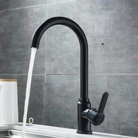 black paint kitchen hot and cold mixed water vegetable basin faucet kitchen swivel sink faucet wash basin large curved faucet