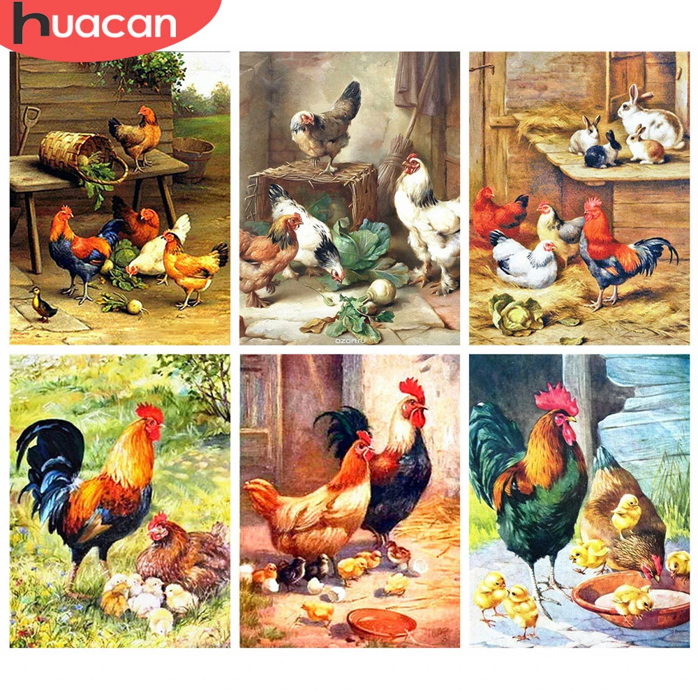 

HUACAN New Arrivals Diamond Painting 5d Chicken DIY Home Decor Full Square Diamond Embroidery Animal Handicraft Kits