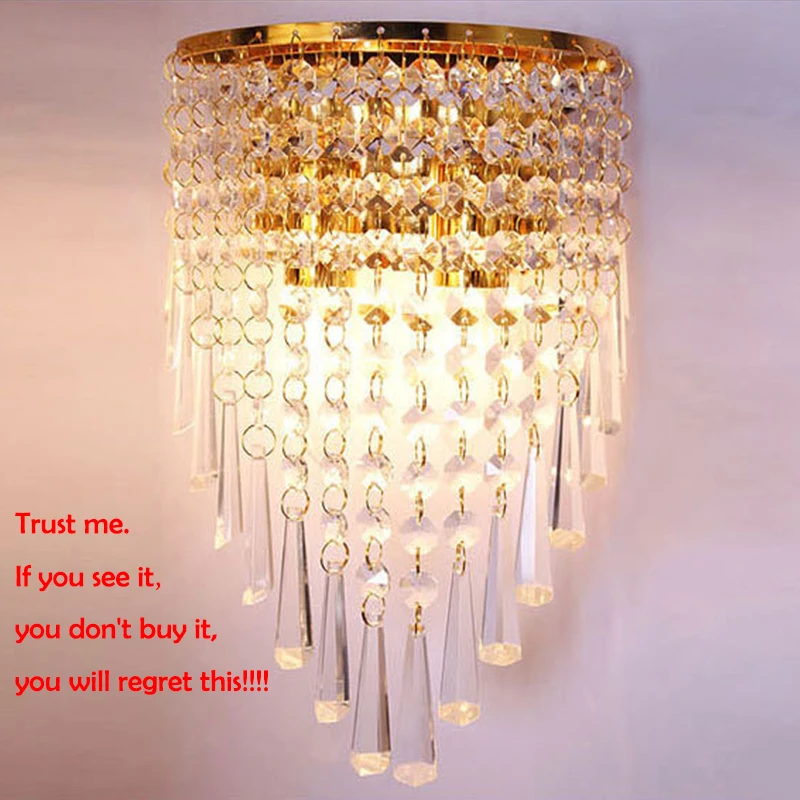 Artistic crystal wall lamp modern minimalist bedroom living room bed aisle Sconce Lampara Pared Arandela not included bulb | Лампы и