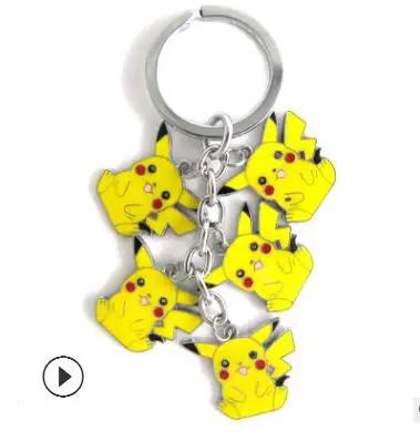 Японский мультфильм брелок Карманный Монстр покебол PIKACHU Мода Забавный милый porte cle металлические аксессуары для украшений chaviro Llaveros - Цвет: 2-12