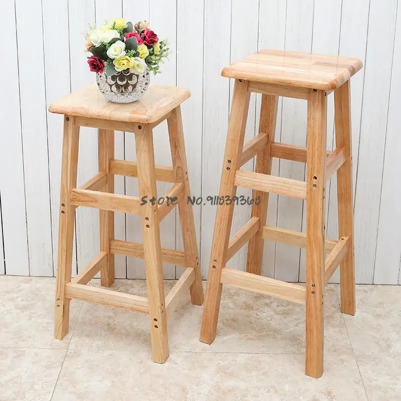 Высококачественный стул из массива дерева квадратный круглый барный высокий