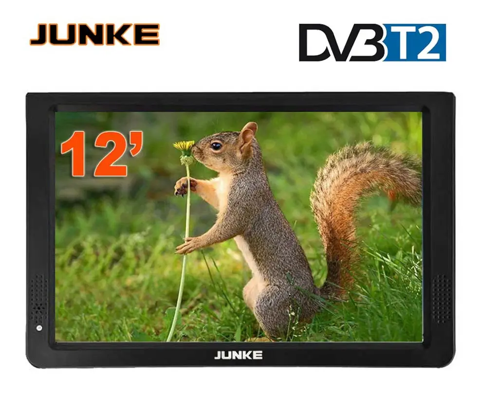 JUNKE HD портативный телевизор 12 дюймов цифровые и аналоговые Led ТВ Поддержка TF карта USB Аудио Видео плеер автомобильный телевизор DVB-T2