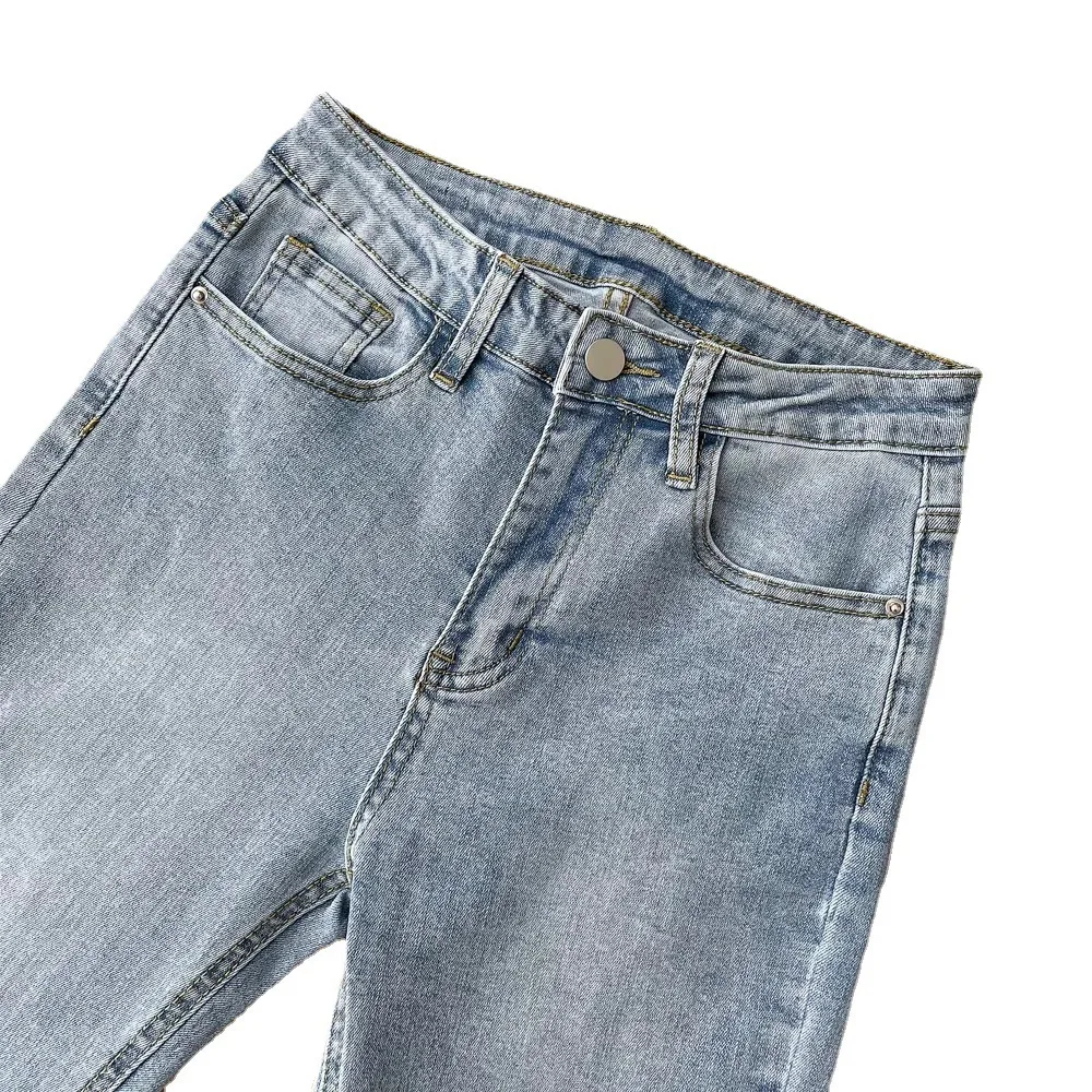 

Women's Clothing 2021 Spring New o Worn Elastic Slim Fit Slimming High Waist Jeans Cropped Pants for Women