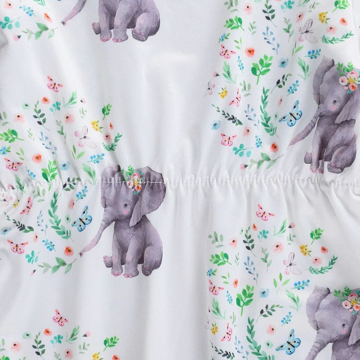 

2020 Summer Baby Girls Clothing Set Long Sleeves O-neck Bodysuits Toddler Cartoon Elephant Print Tassel Jumpsuit + Headband 0-2T