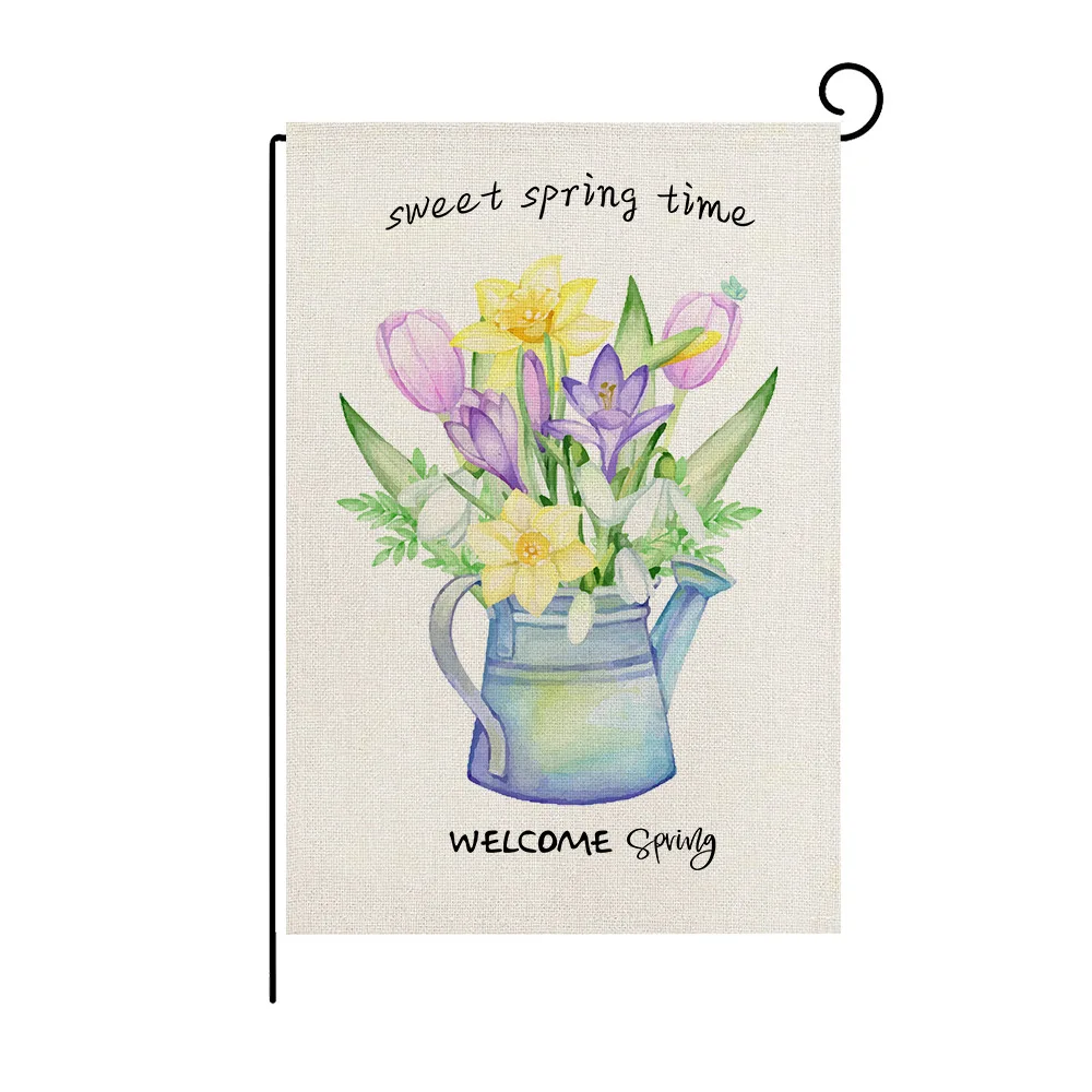 Хлопковый Детский свитер сад флаг цветок серия Лен баннер вечерние знамя флаги DIY