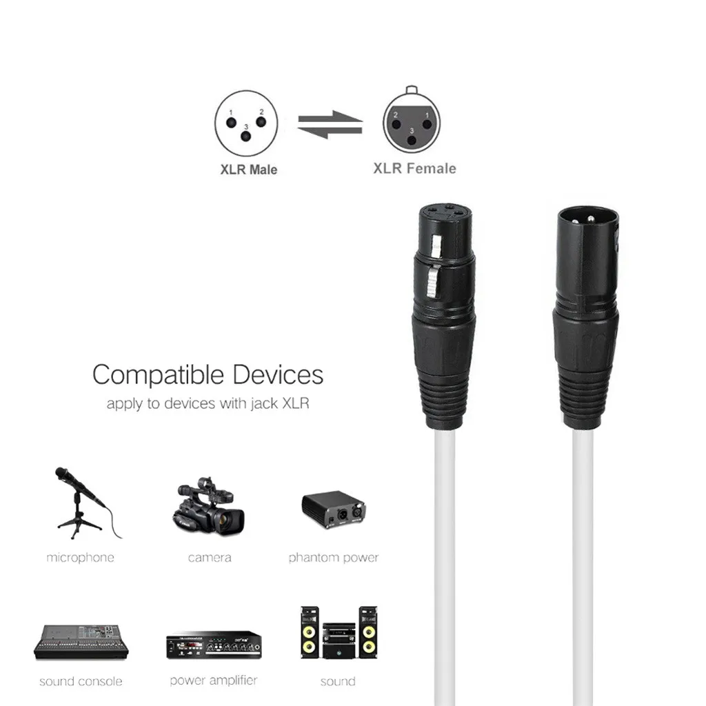 Кабель Mic XLR Мама-папа 0 3 м 5 1 2 10 15 для карты 20 Нога Женские на обоих концах