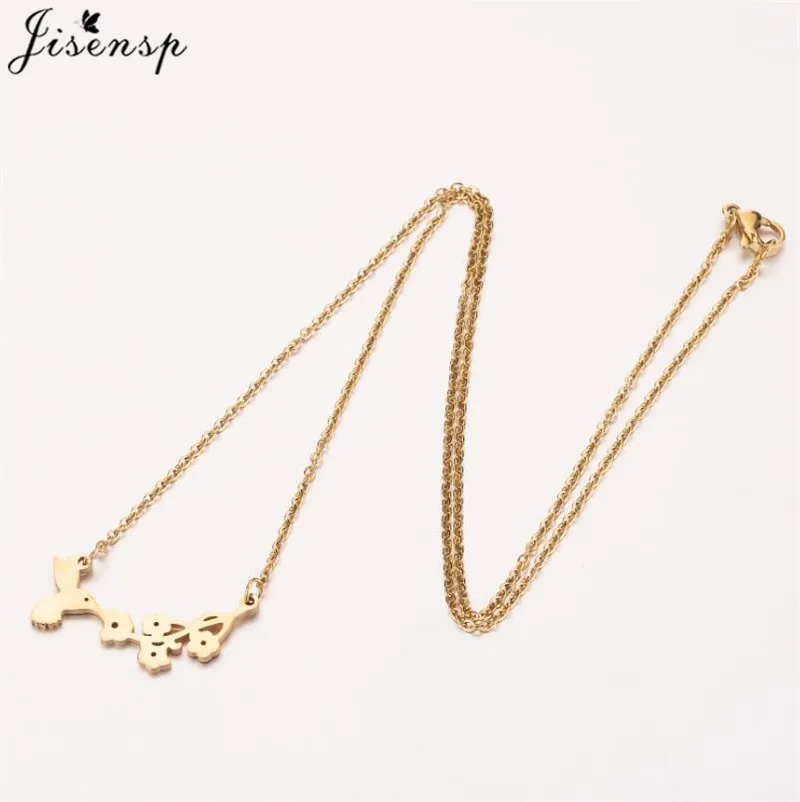 Ожерелье Jisensp с красивой птицей на ветке модное ожерелье подвеской в форме цветка