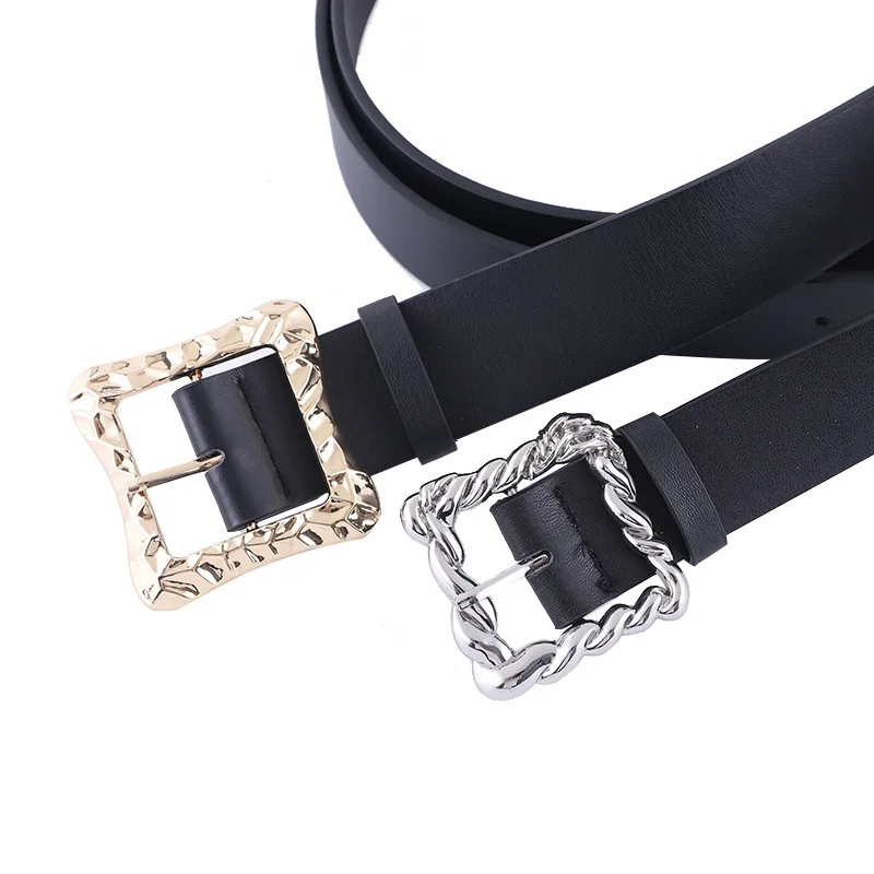 

Luxury Brand Belt For Women Black Gold Sliver Metal Buckle Vintage Waist Belts Female Dress Corset Belts cinturones para mujer