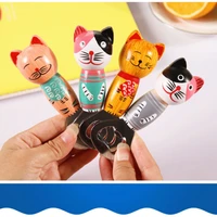 1pcs magnetic refrigerator sticker beer bottle opener handmade wooden cartoon cat new bali creative