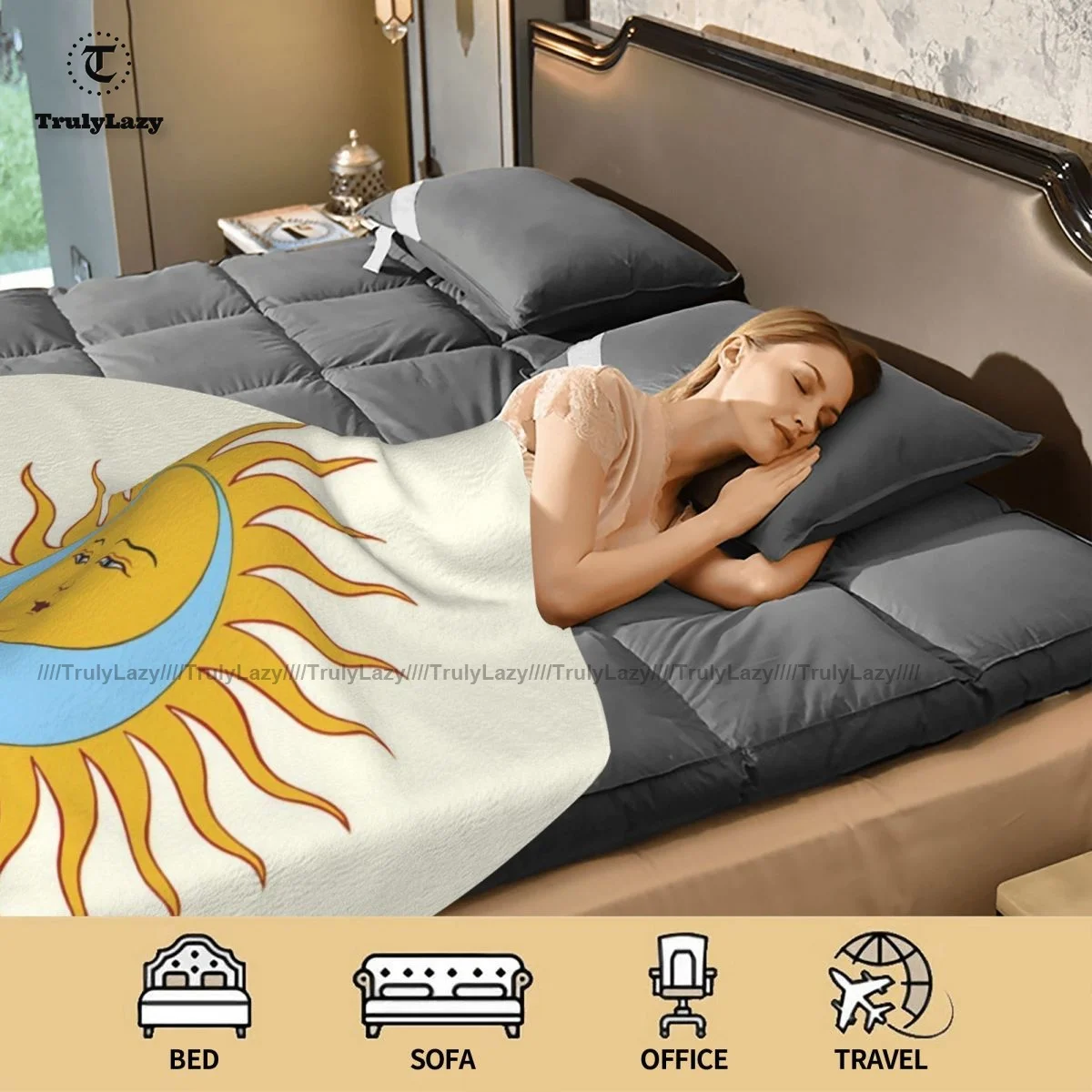 

King Crimson Blanket Soft Cheap Round Bedspread Fuzzy Fleece Cold Blanket