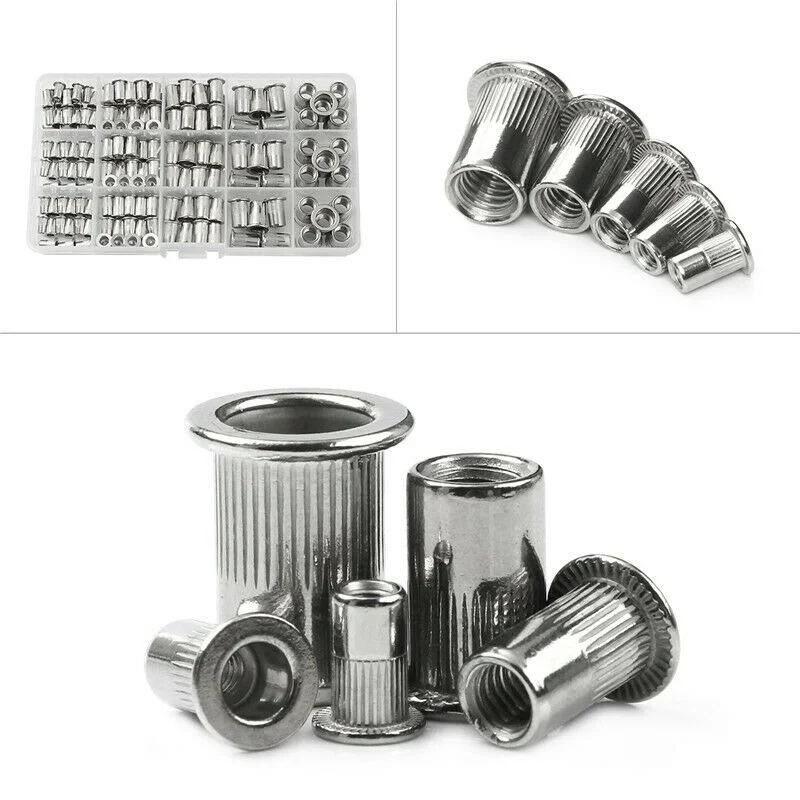 100/150/200 шт Алюминий сплав заклепочные гайки заклепки с плоской головкой Гайки