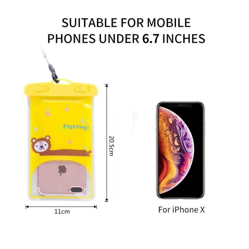 2 шт. универсальный упор для водонепроницаемый мешок мобильный телефон чехол iPhone