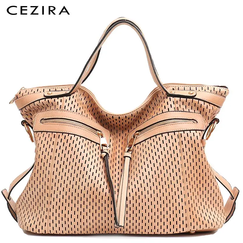 Сумка-тоут CEZIRA женская с верхней ручкой саквояж кросс-боди вырезами и карманами