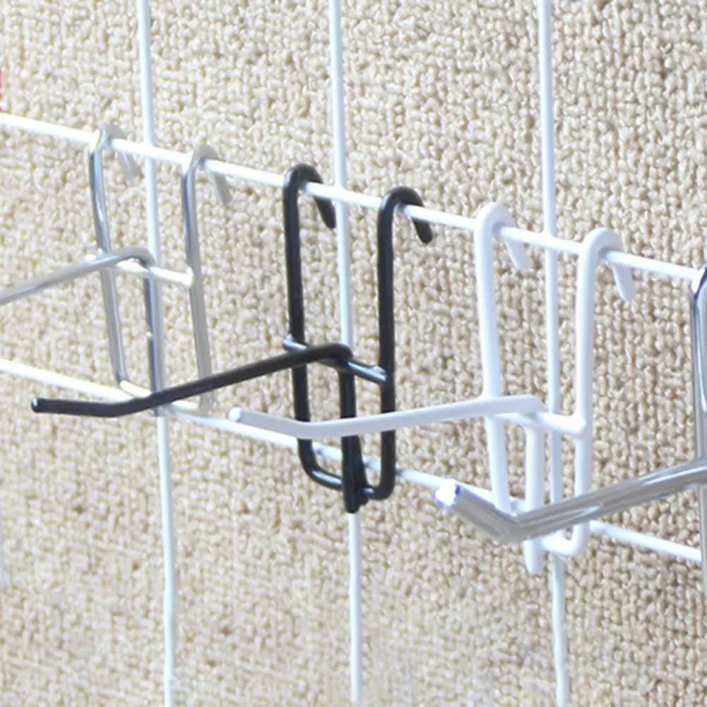 

40%HOT10Pcs Hooks Wear-resistant Removable Metal Stable Mesh Panel Hangers for Home