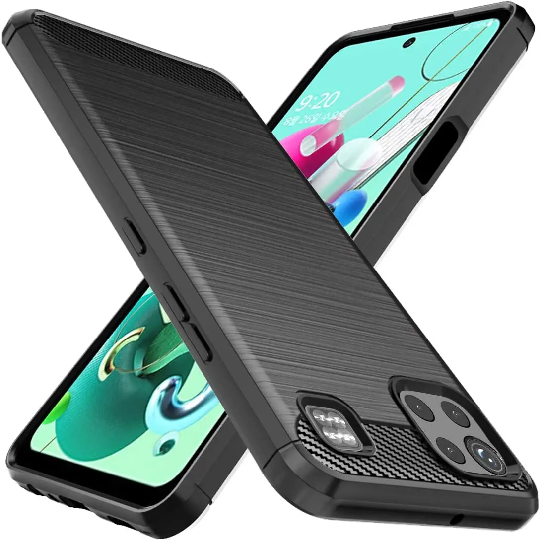 

for LG K92 5G Case Shock-Absorption Flexible TPU Rubber Protective Cell Phone Cover for LG K92 5G (Brushed TPU)