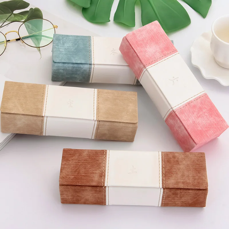 Кожаный Чехол для очков при близорукости небольшой креативный футляр хранения