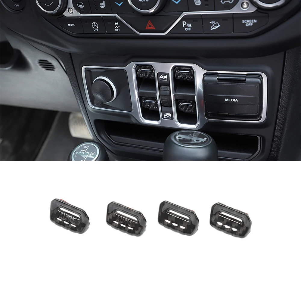 

Кнопка управления окошком, декоративная накладка для Jeep Wrangler JL 2018 2019 JT 2020 2021, аксессуары для салона автомобиля из АБС-углеродного волокна