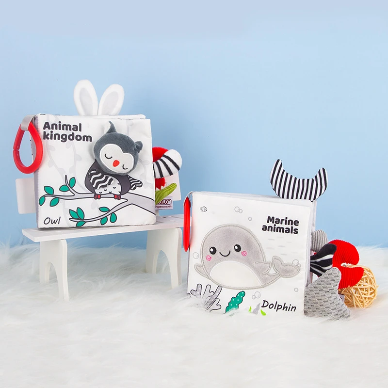 

Детские Тканевые книги для раннего обучения, обучающая тканевая книга 0-12 месяцев, развивающая познавательная игрушка для чтения с животным...