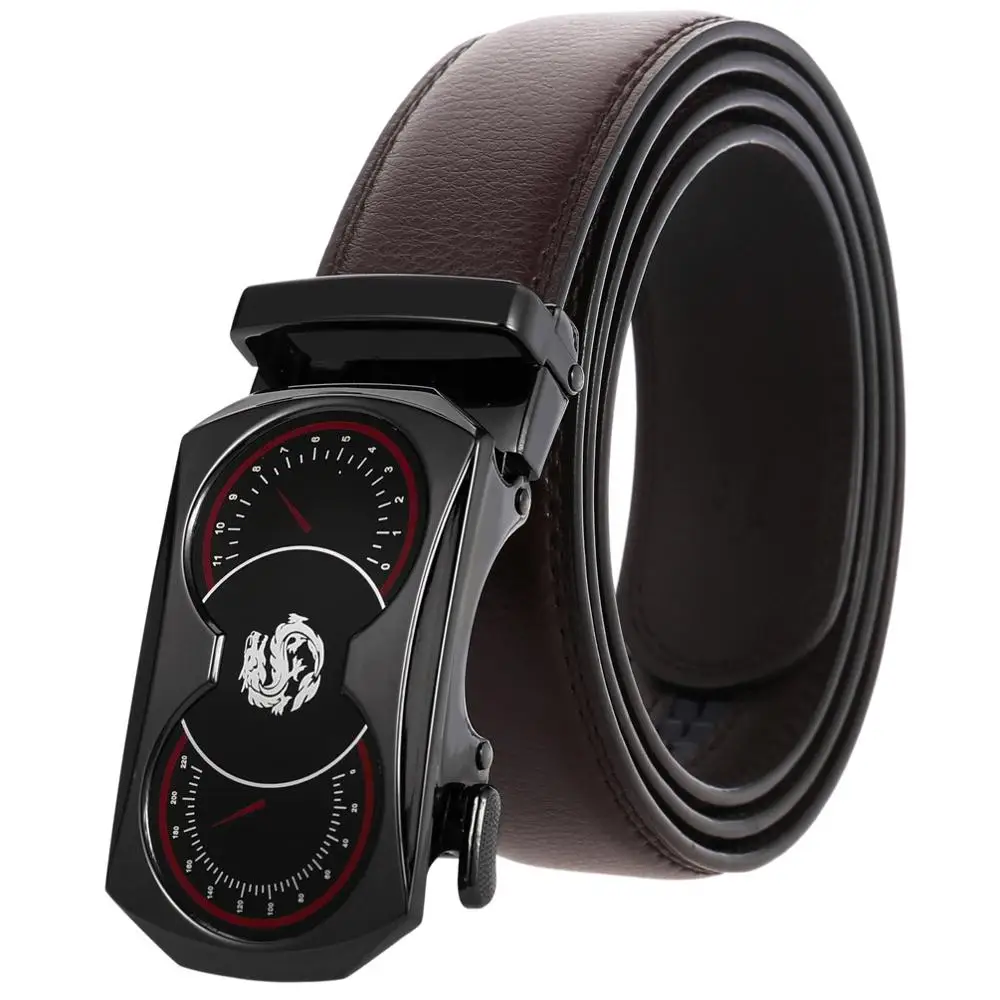 

Men's Leather Ratchet Dress Belts with Automatic Buckle Leather belt for Men Casual Ratchet Belt with Automatic Buckle