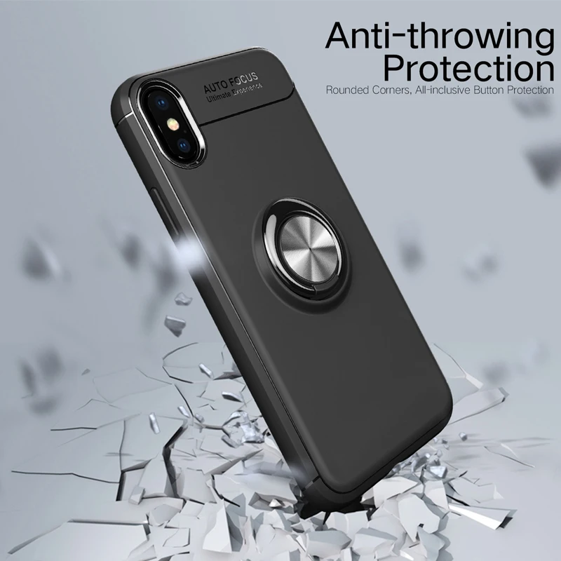 Чехол с кольцом UPaitou для iPhone SE 2020 11 Pro X XR XS Max 10 8 7 6S Plus чехол из ТПУ подставкой задняя