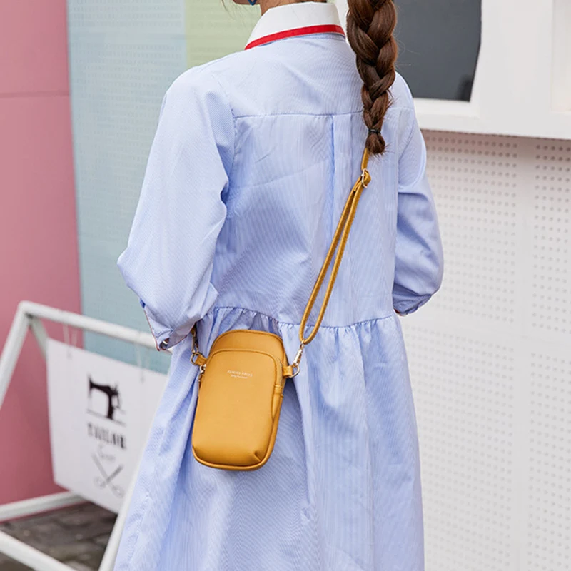 

Casual Cell Phone Pocket Clutch Mini Crossbody Shoulder Bags for Women Leather Phone Purse Small Handbags Tote Female