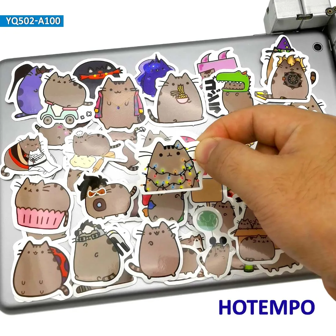 100 шт Стильная футболка с изображением персонажей видеоигр жира кошки Kawaii