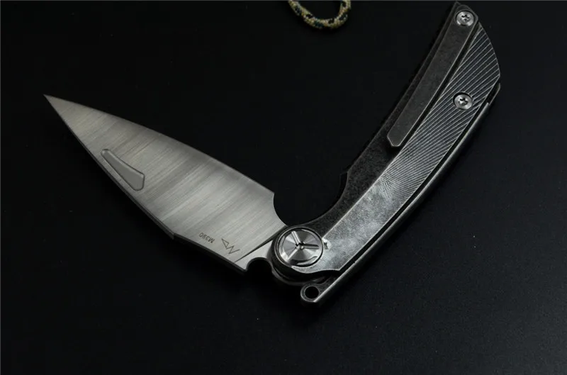 Складной карманный нож M390 с двумя лезвиями черная титановая ручка складной мини