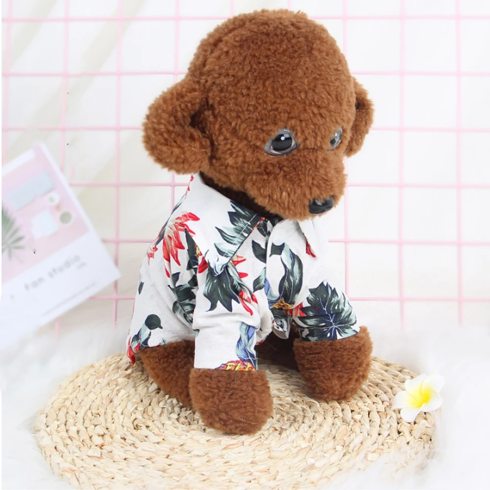 Одежда для питомцев футболка с цветочным рисунком маленьких больших собак