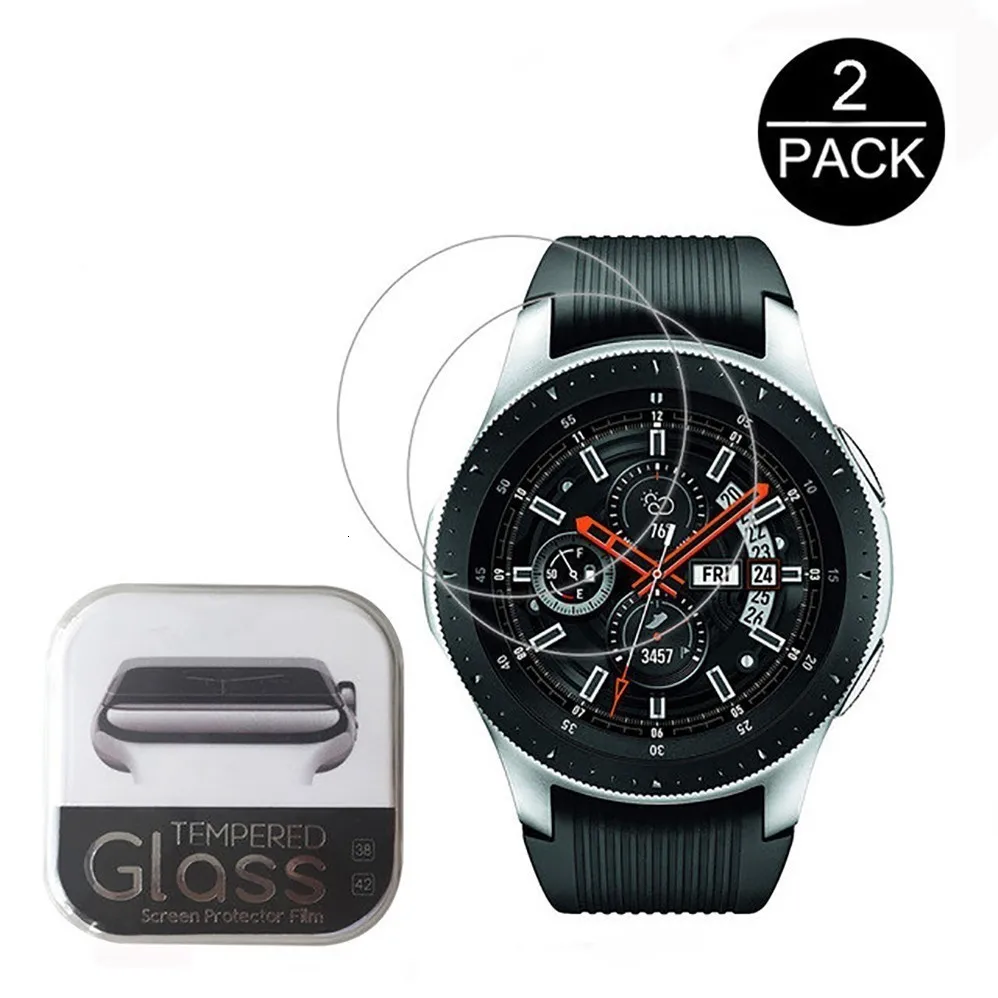 2 упаковки 0,3 мм 2.5D 9H прозрачное закаленное стекло протектор экрана для samsung Galaxy Watch 42 мм 46 мм Смарт-часы пленка устойчивая к царапинам