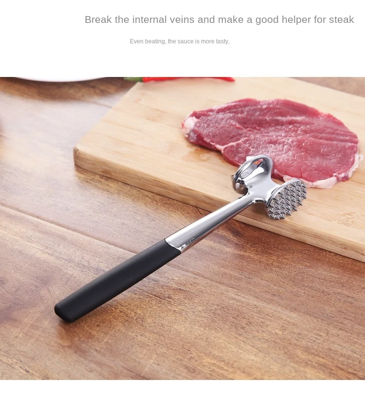 

zq Meat Tenderiser Steak Hammer Tender Meat Needle Stainless Steel Zinc Alloy Beating Tool Free Shipping