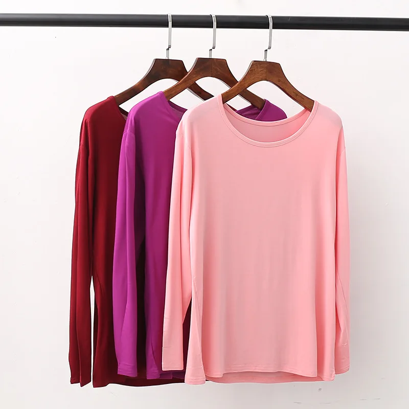 Women's Thermal Underwear Plus Size 5XL Thermal Shirt Thin Tops Modal Women's Undershirt Woman Winter Autumn Large Sizes Warming