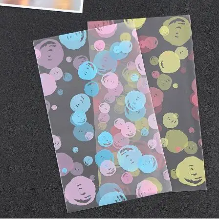 200 шт милые цветные точечные пластиковые пакеты для печенья целлофановые сумки