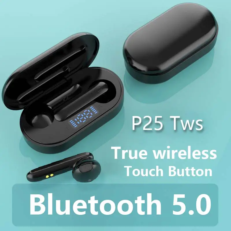 

Беспроводные стереонаушники P25, TWS, Bluetooth 5,0, 6D, с дисплеем, спортивные наушники, гарнитуры с двойным микрофоном