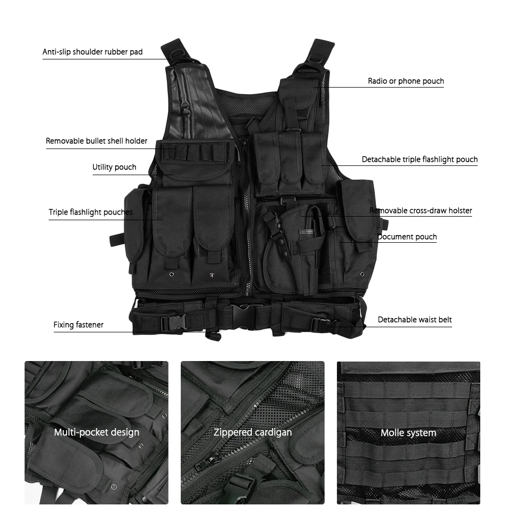 Outlife мужской военный тактический жилет Пейнтбольный камуфляж Molle охотничий жилет штурмовая стрельба охотничья пластина с кобурой