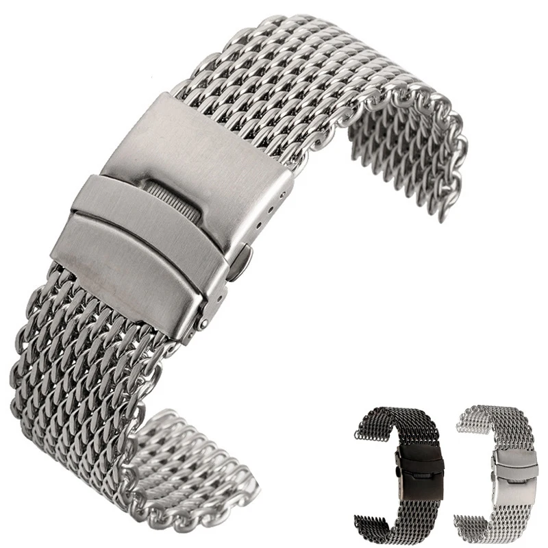 

Milanese Shark Mesh wristband For Breitling Seiko Omega Watchband18mm 20mm 22mm 24mm Stainless Steel Watch Band Strap Bracelet