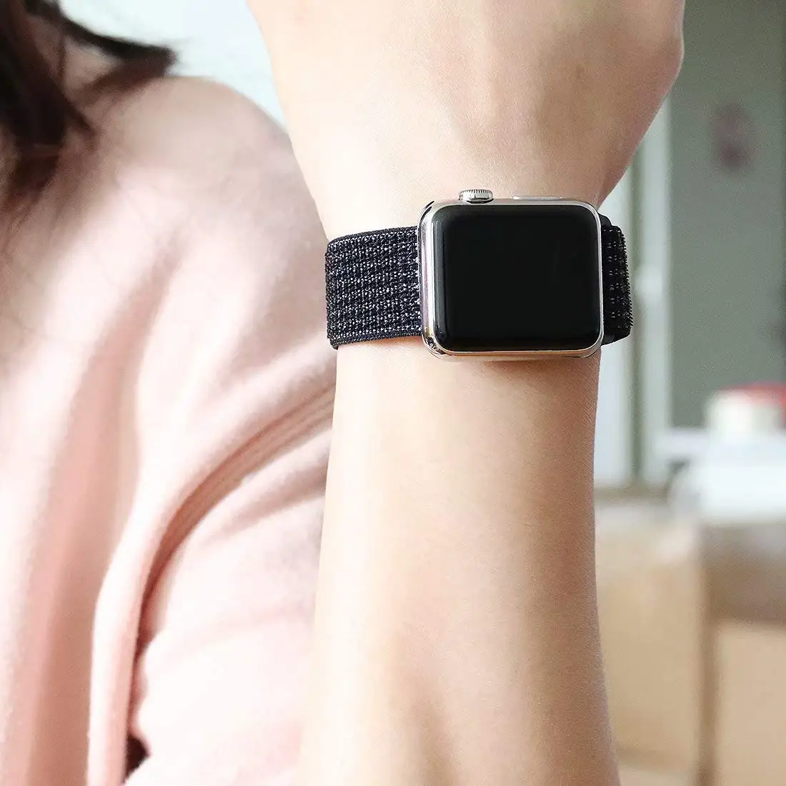 Нейлоновый спортивный бесшовный мягкий для наручных часов iwatch серии 4/5/3/2/1 дышащий замена ремешок для наручных часов Apple Watch 38 мм/40 мм/42 мм/44 мм