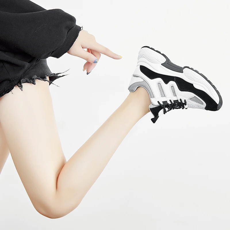 Модная женская обувь кроссовки Ulzzang Студенческая спортивная на толстой подошве