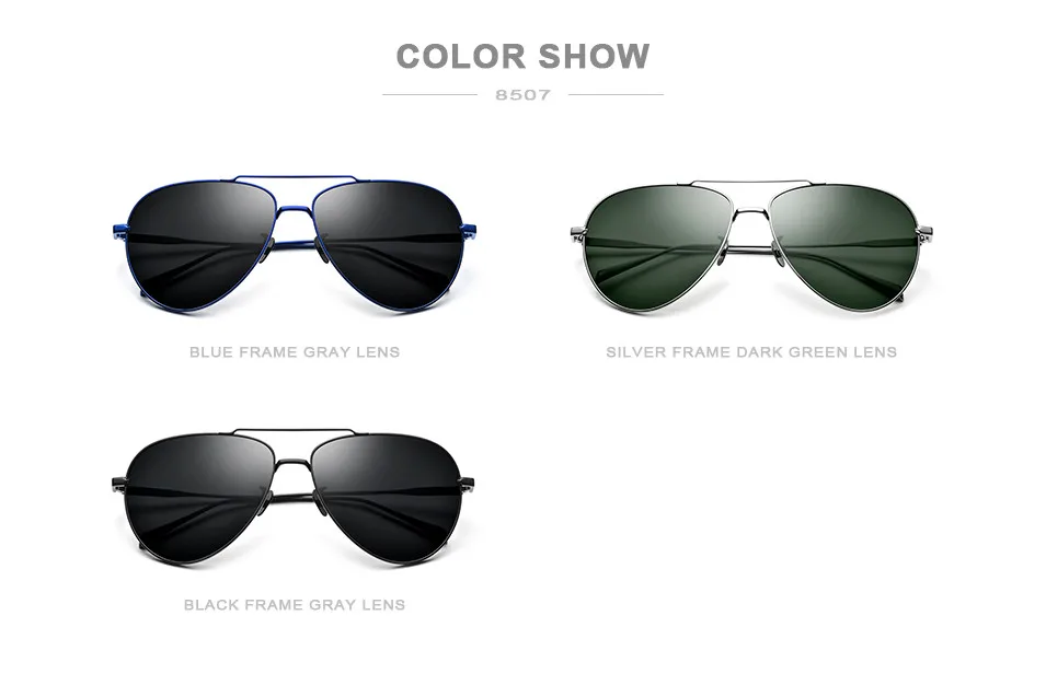 

Pure Titanium UV400 Polarized Sunglasses Frame Unisex Pilot Design Frame Vintage Driving Goggle Sun Glasses Women Men