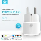 16A ЕС Smart Plug Wi-Fi розетка Мощность монитор Функция времени включениявыключения приборов приложение Tuya Управление работает с Alexa и Google Assistant