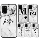Чехол для Samsung Galaxy S21 Ultra, S20 FE, S8, S9, S10, Note 10 Plus, 9, Note 20 Ultra, с персонализированными инициалами из серого мрамора