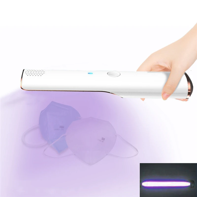 

Handheld UV Disinfection Light 18 LED Beads UVC Sterilizer Lamp USB Rechargeable Child Lock Design for Travel Hotel Home Office