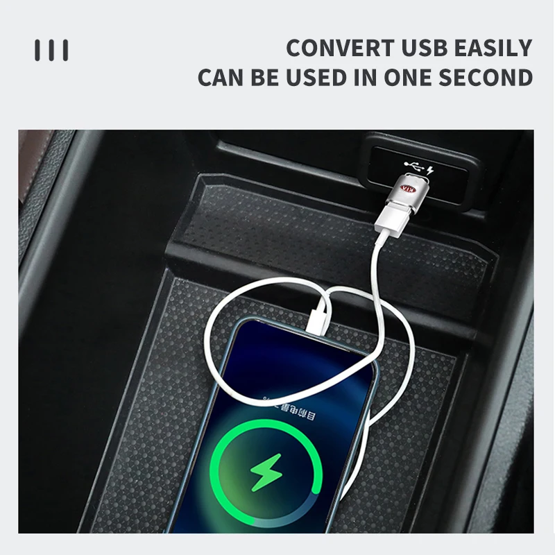 Автомобильный адаптер с эмблемой типа C на USB OTG коннектор конвертер для Kia Rio Ceed